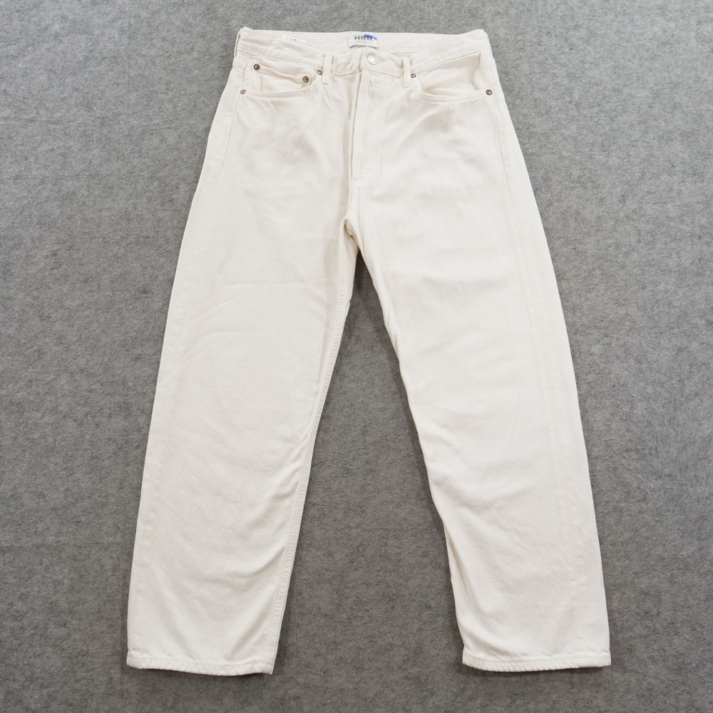 Agolde Jeans Womens 29 White 90s Crop Straight Leg High Rise Organic Cotton